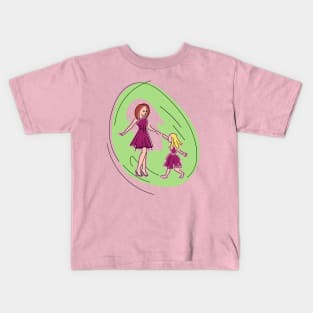 Mom dancing with daughter Kids T-Shirt